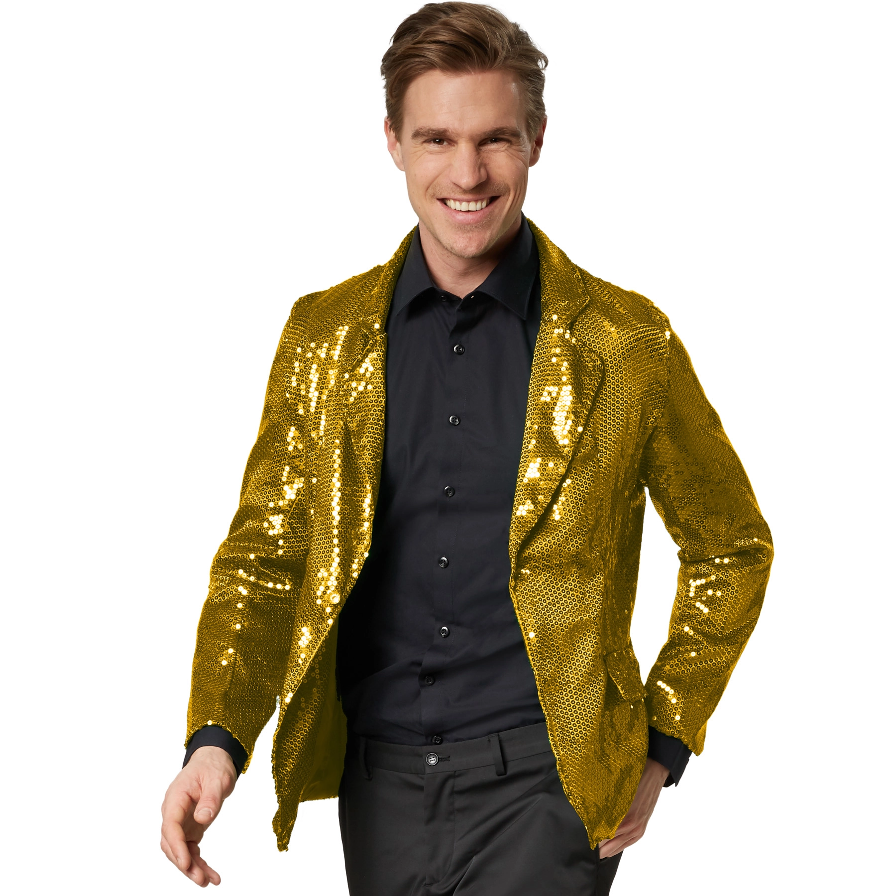 Pailletten-Jackett Herren - gold, XL