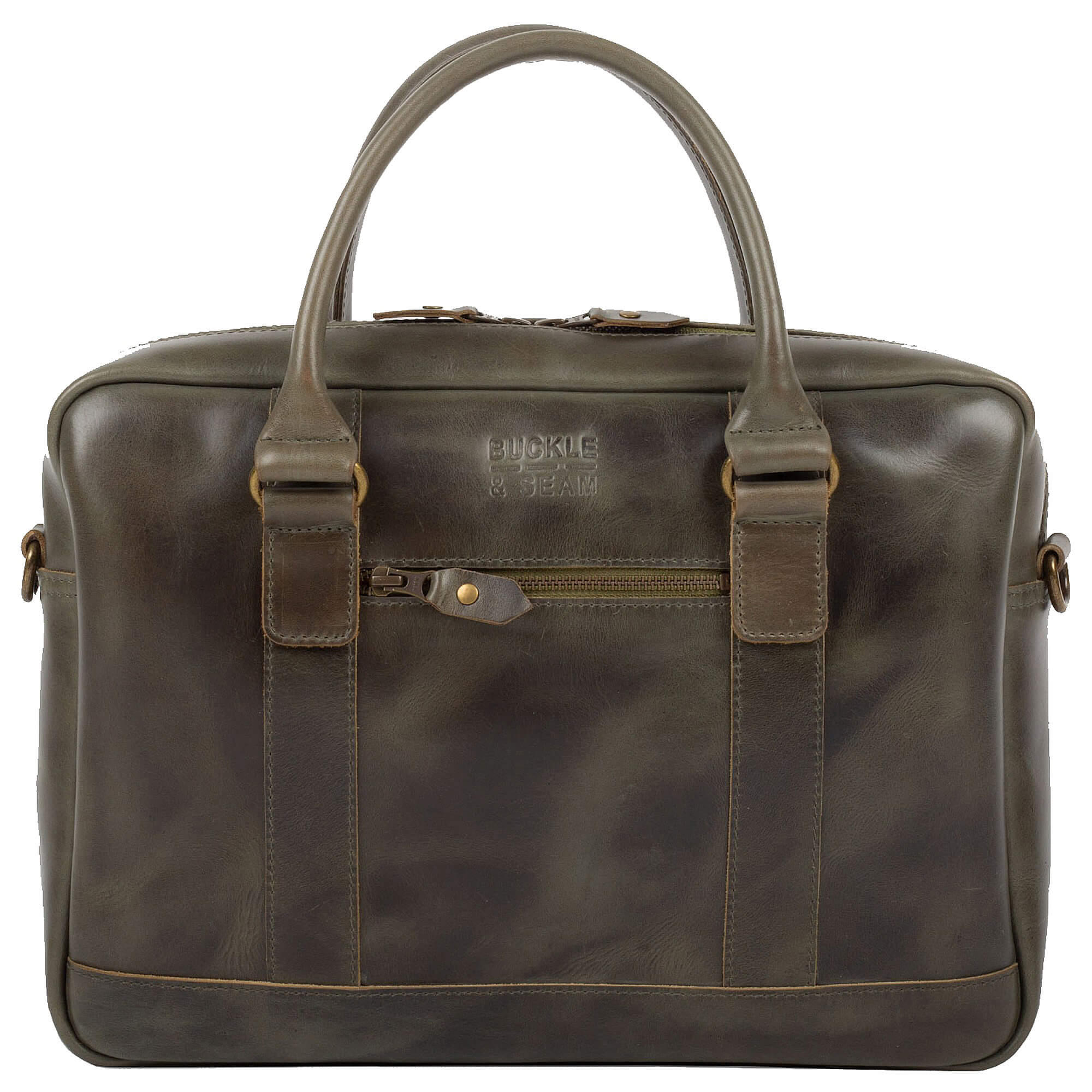 Buckle & Seam Business Briefcase Everett 38 cm - Olive