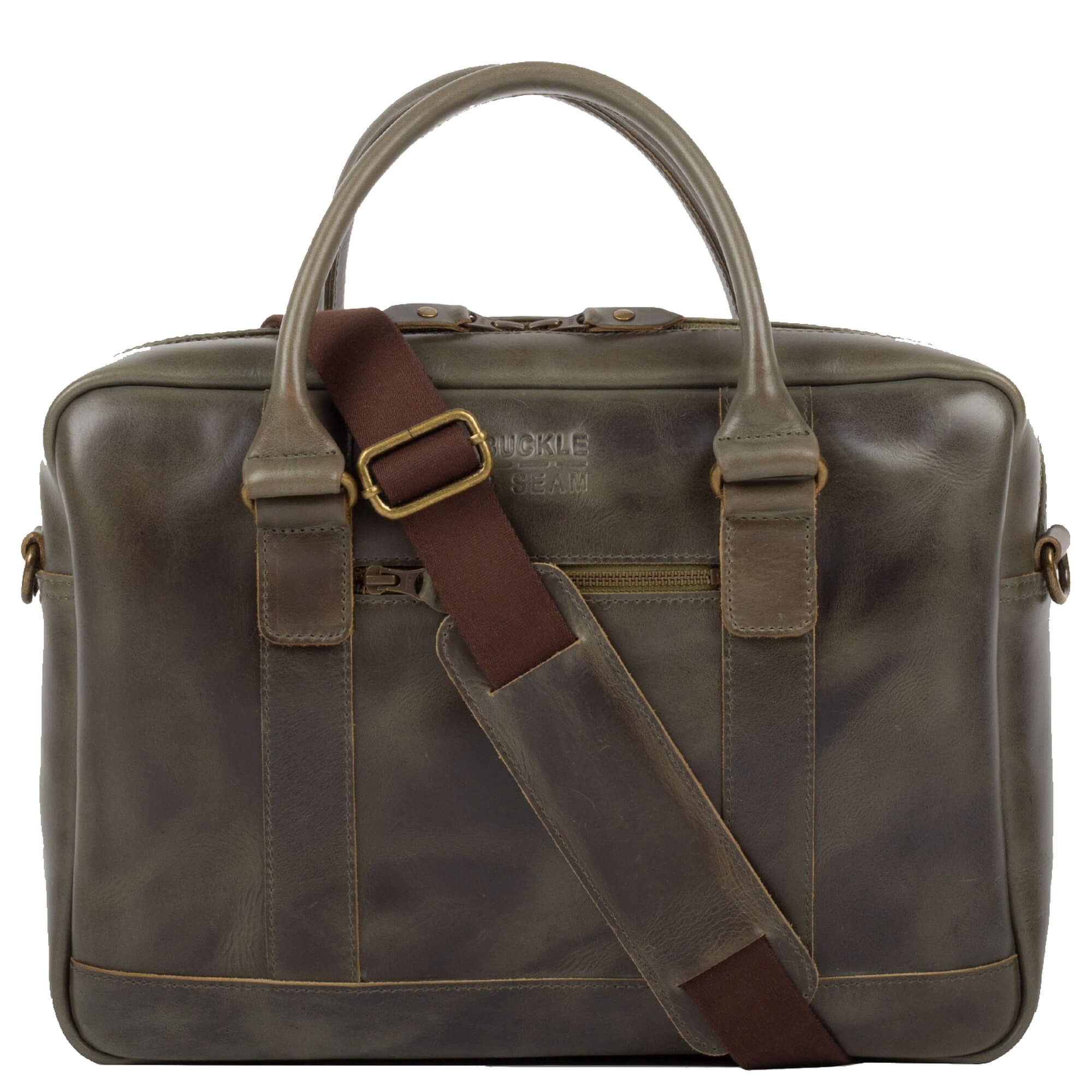 Buckle & Seam Business Briefcase Everett 38 cm - Olive