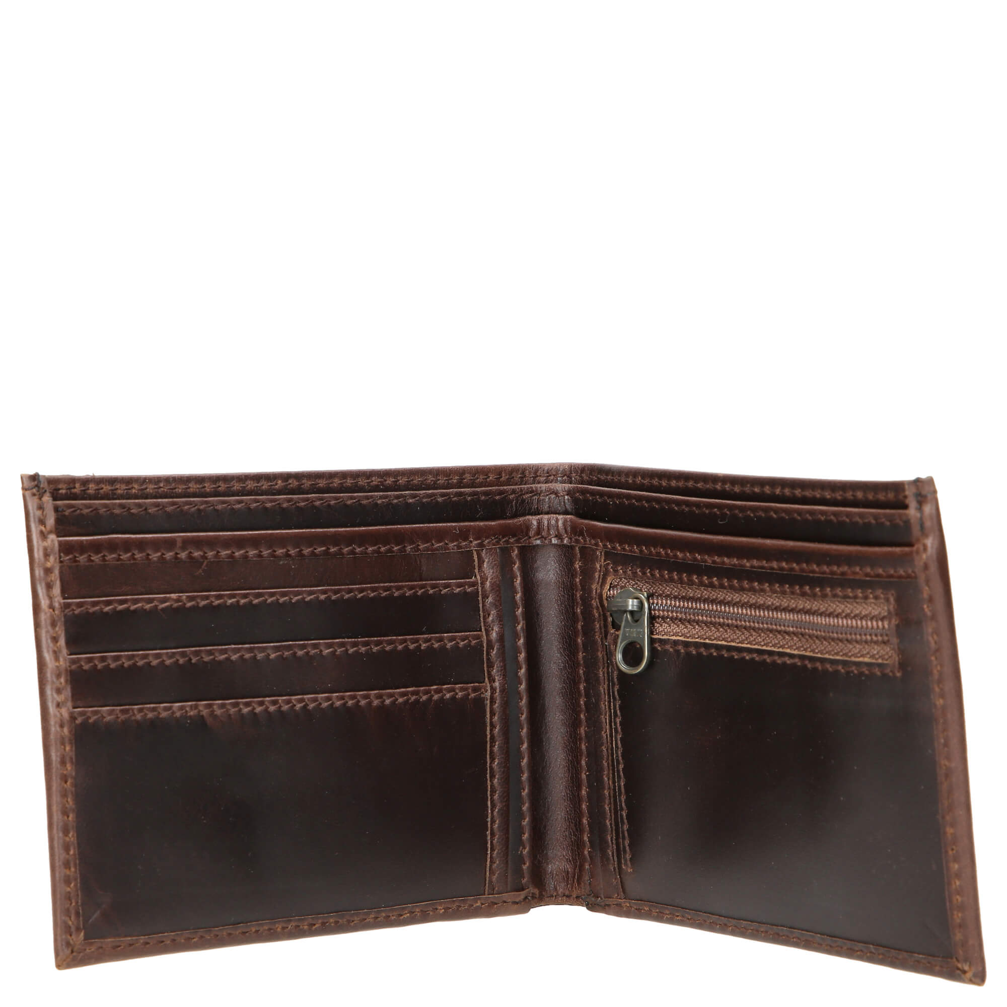 Buckle & Seam Portemonnaie Bill 12 cm - Brown