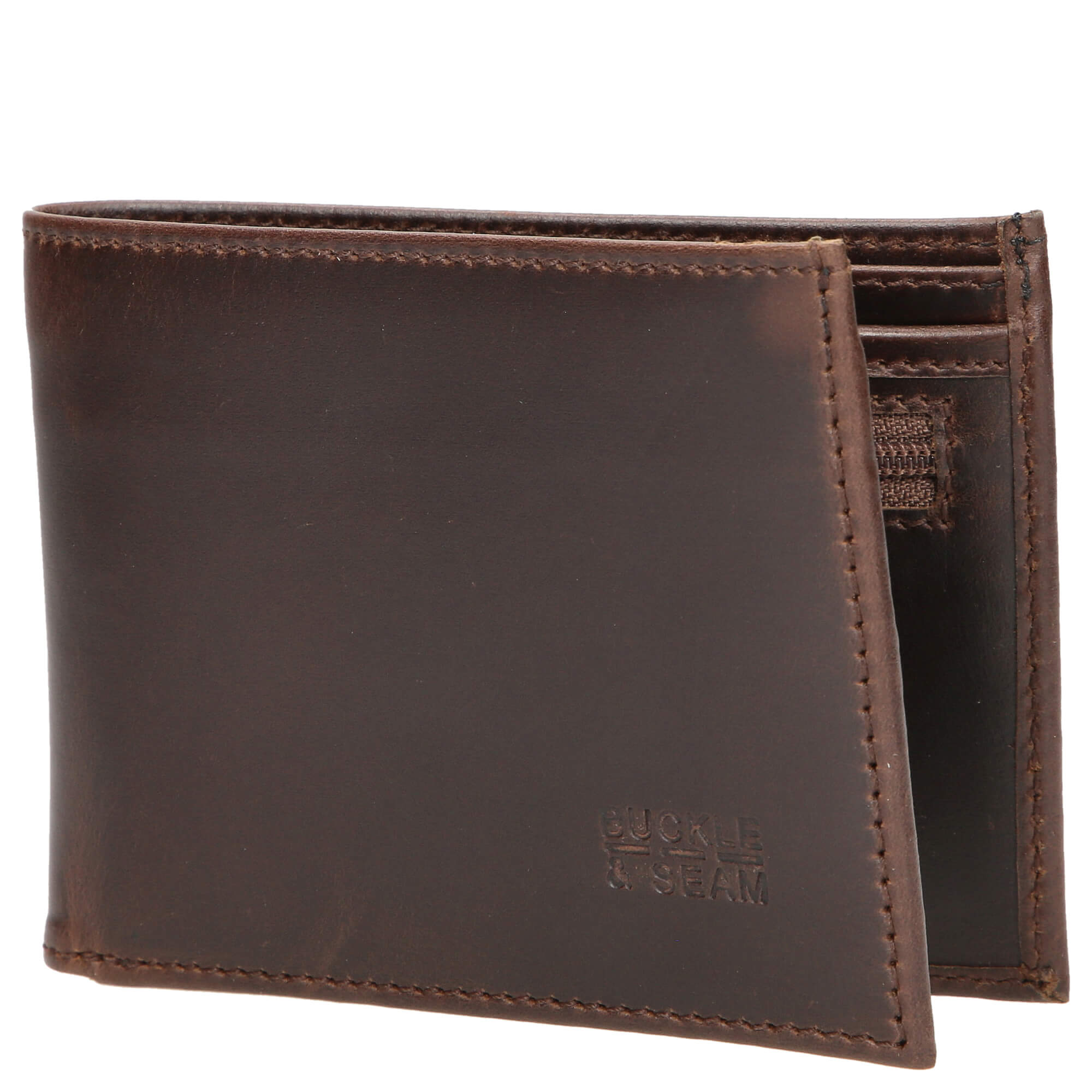 Buckle & Seam Portemonnaie Bill 12 cm - Brown