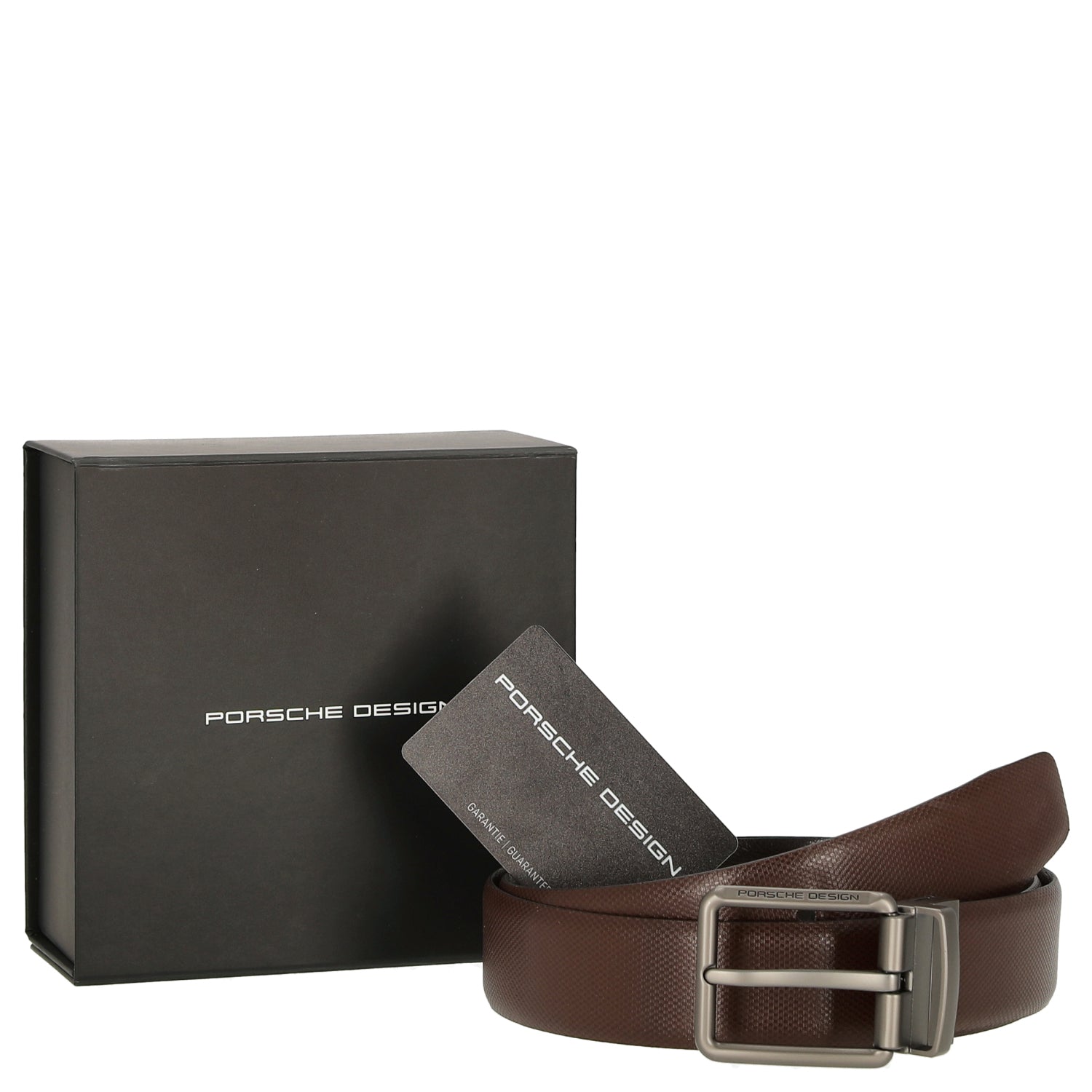 Porsche Design Business Belt Pin Buckle Wendegürtel 35 - Dark Brown/120 cm
