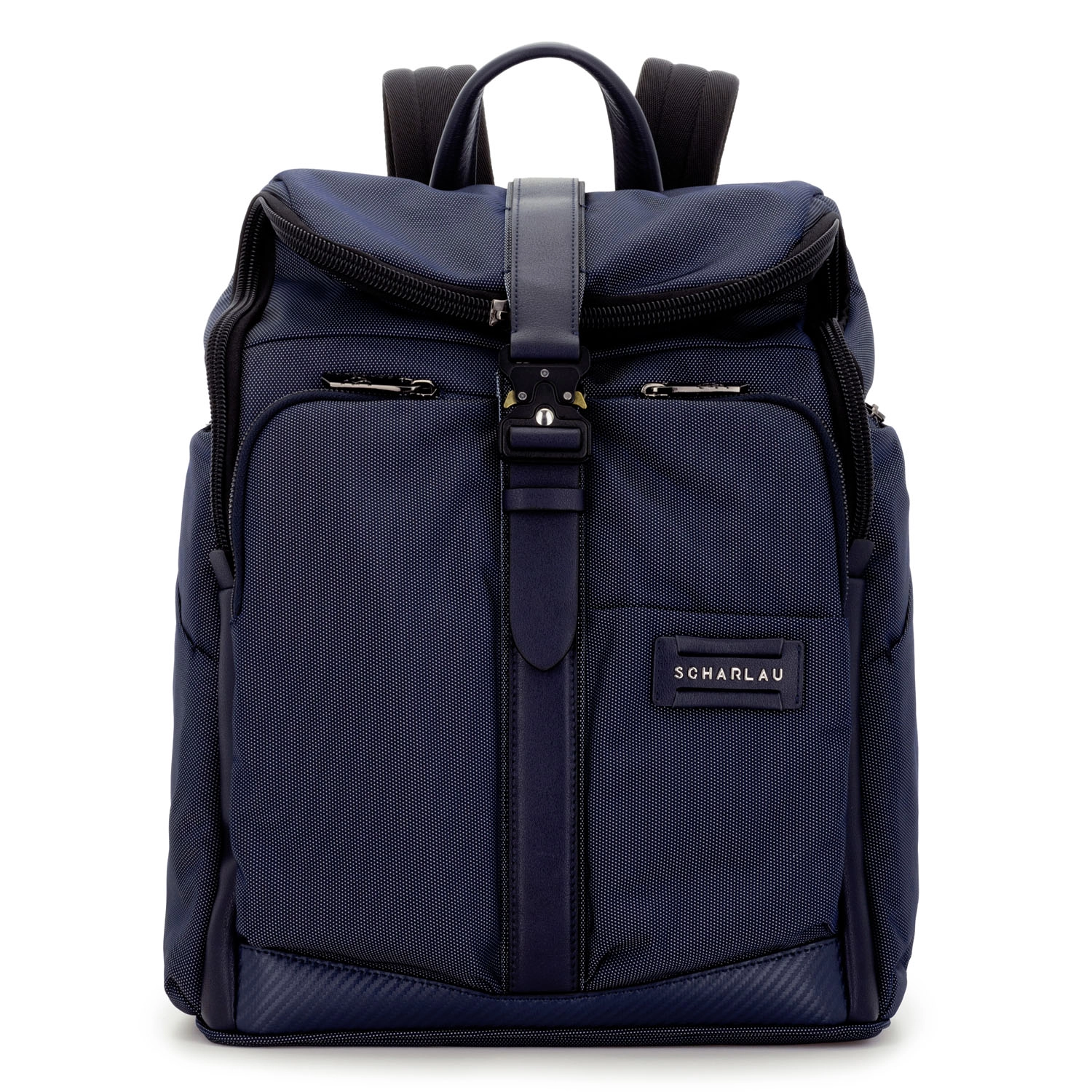 SCHARLAU First Class Vin Fiz Flyer Backpack mit 15,6  Laptopfach Navy Blue