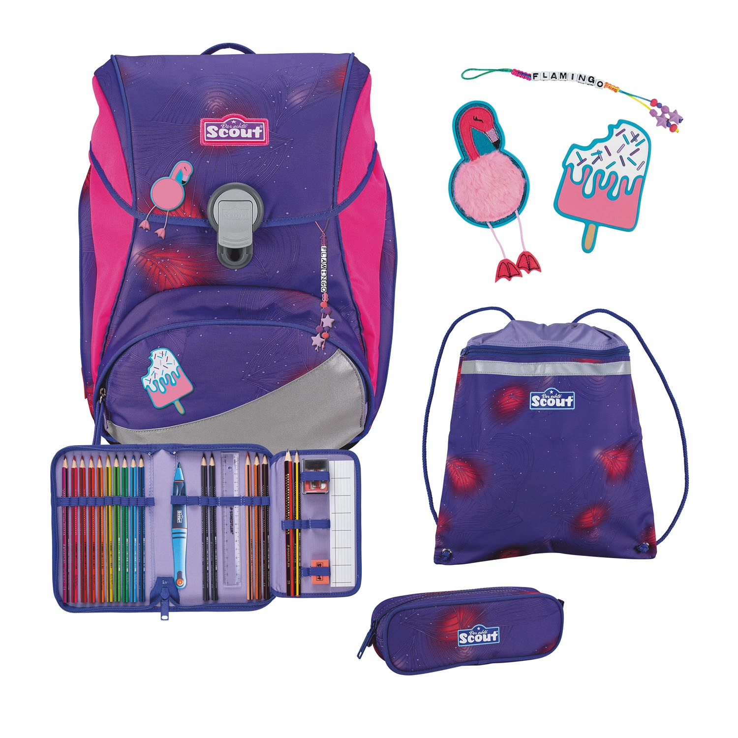 Scout Alpha Schulranzen-Set 4-teilig DIN Summer