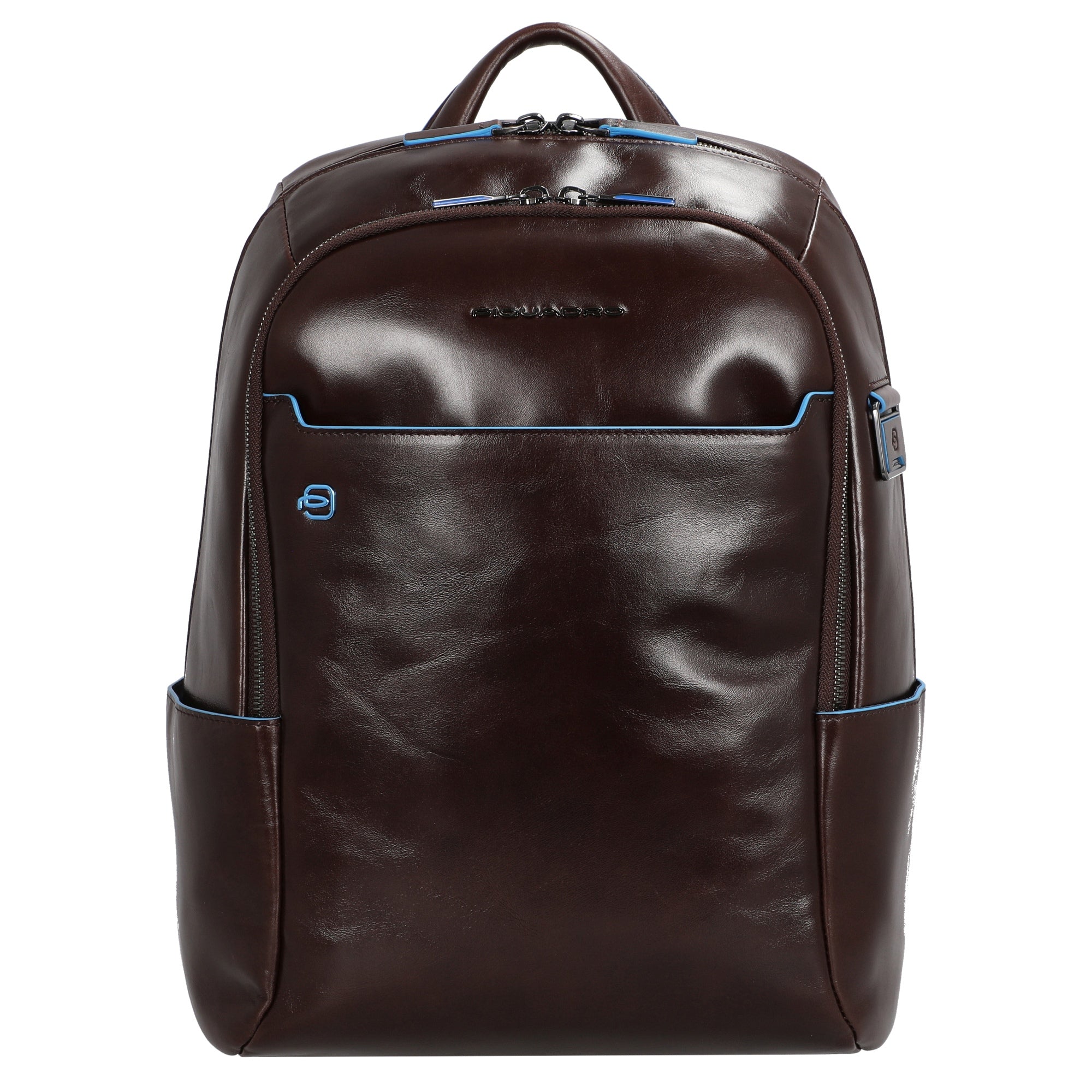 Piquadro Blue Square Kleiner Laptoprucksack 14  mit iPad®-Fach Mahagoni