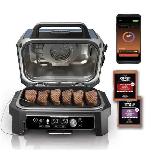 Ninja Woodfire Pro Connect XL Elektrischer Outdoor Grill & Smoker OG901EU