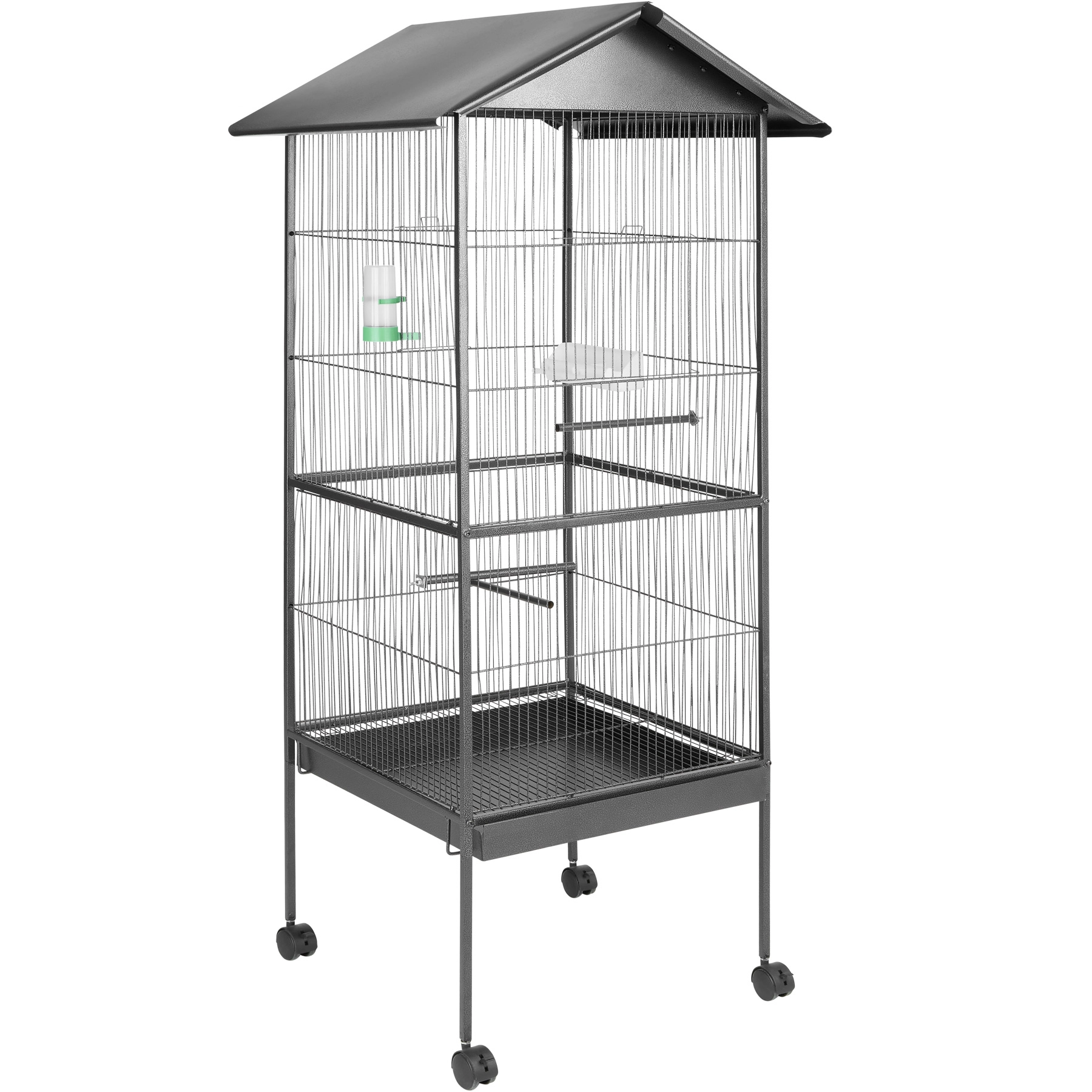 Vogelkäfig 162cm hoch, Spitzdach - anthrazit