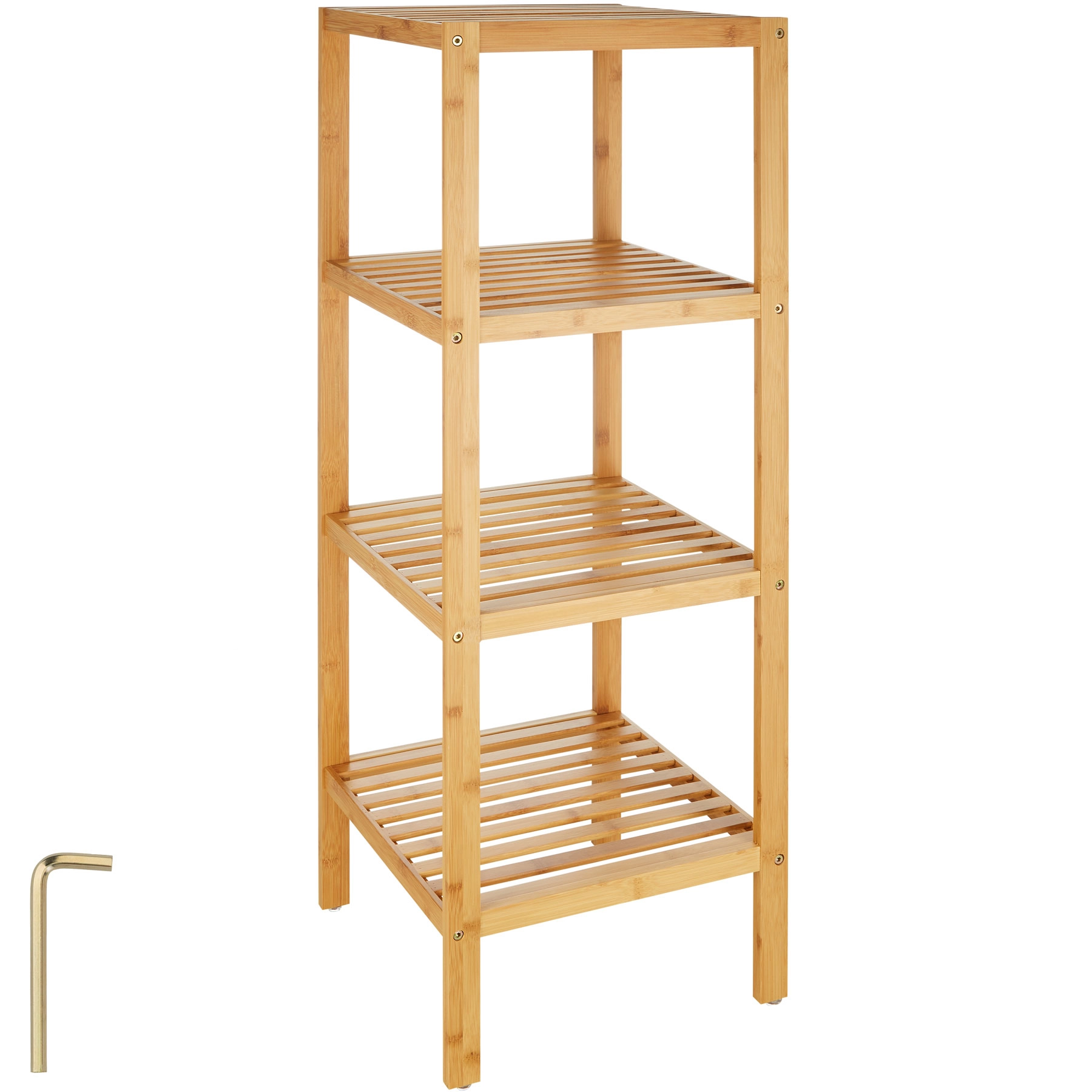 Bambus Standregal 4 Böden 33x33x97cm - braun