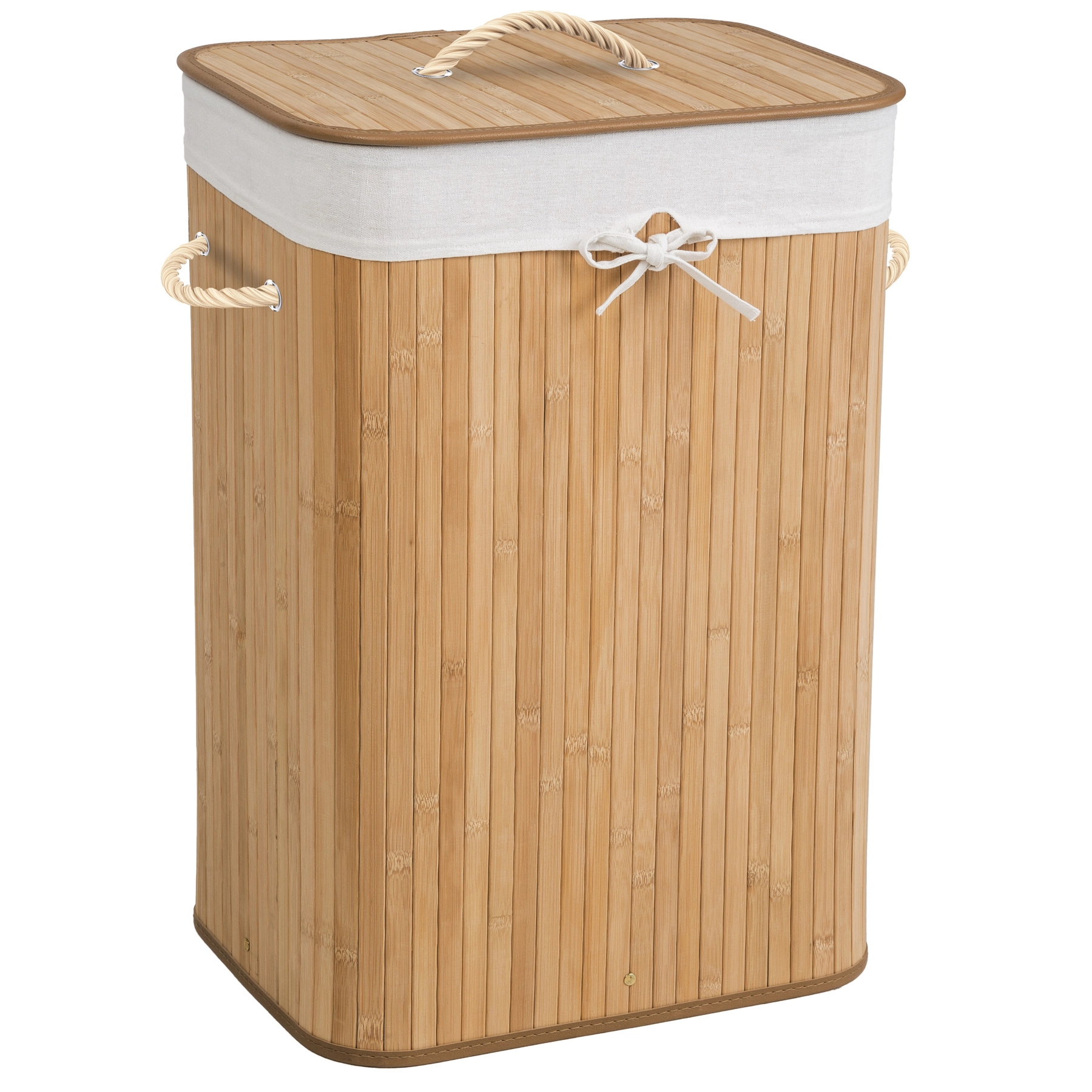 Wäschekorb mit Wäschesack eckig - 72 L, beige