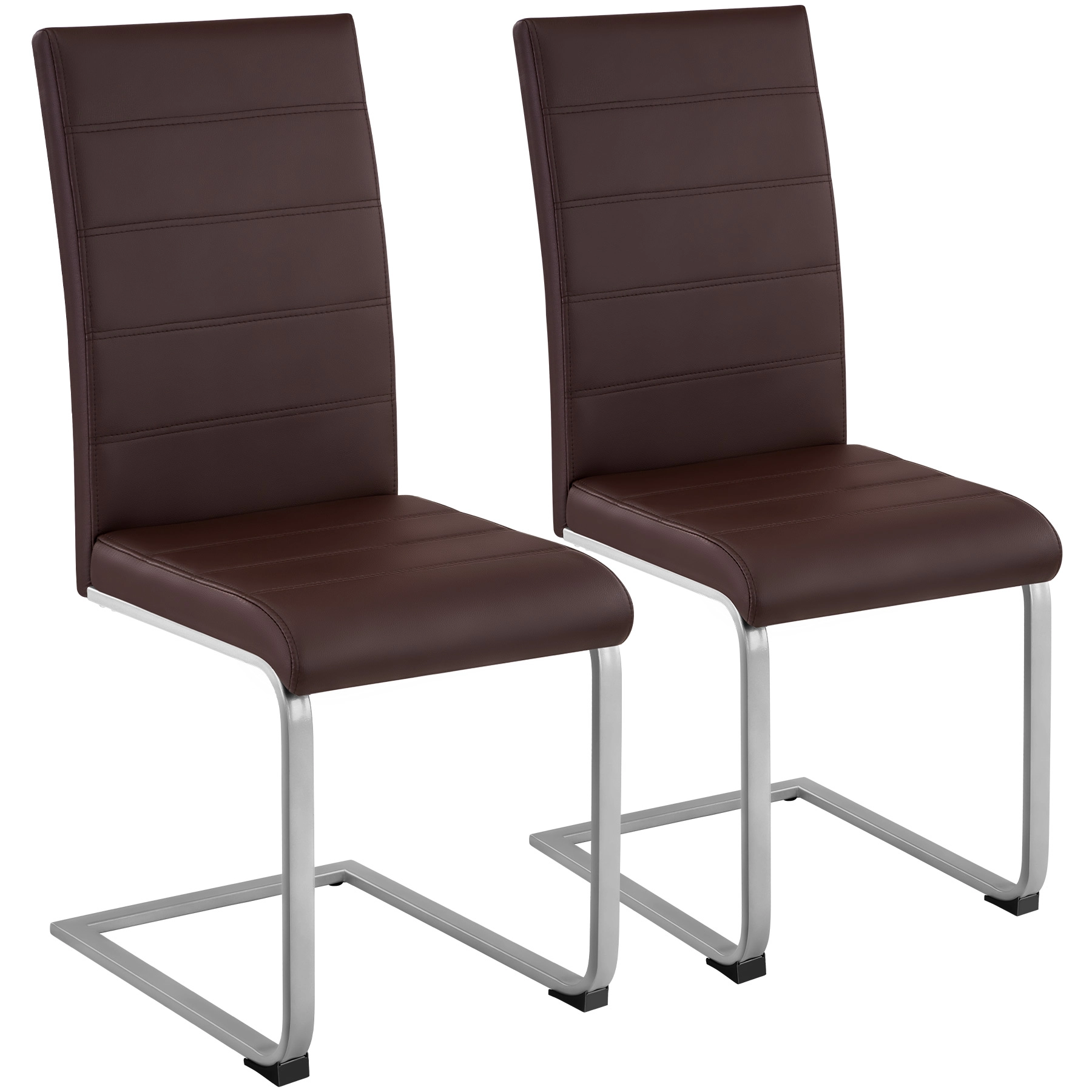 Schwingstühle, Kunstleder - cappuccino, 2er Set