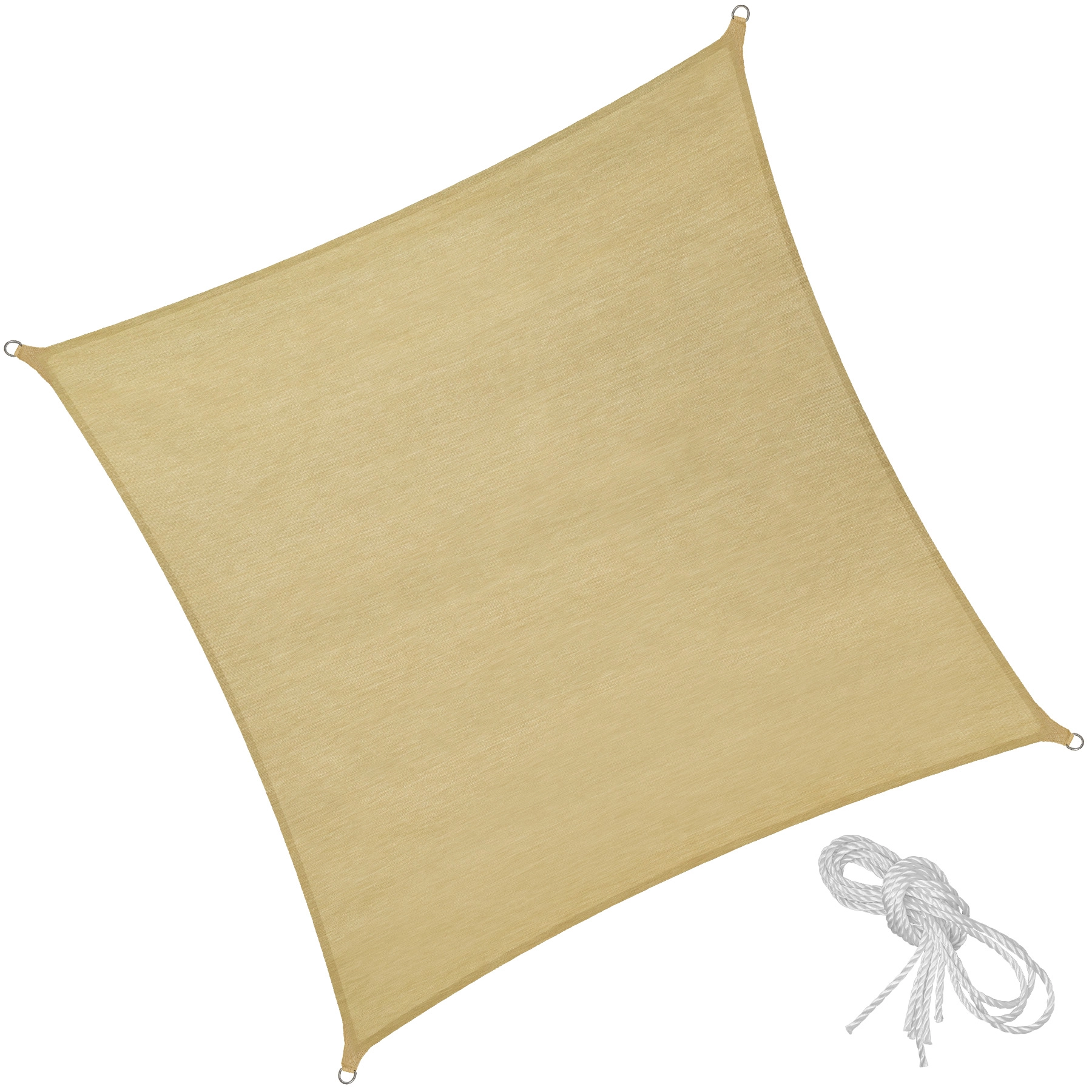 Polyethylen Sonnensegel quadratisch beige - 400 x 400 cm