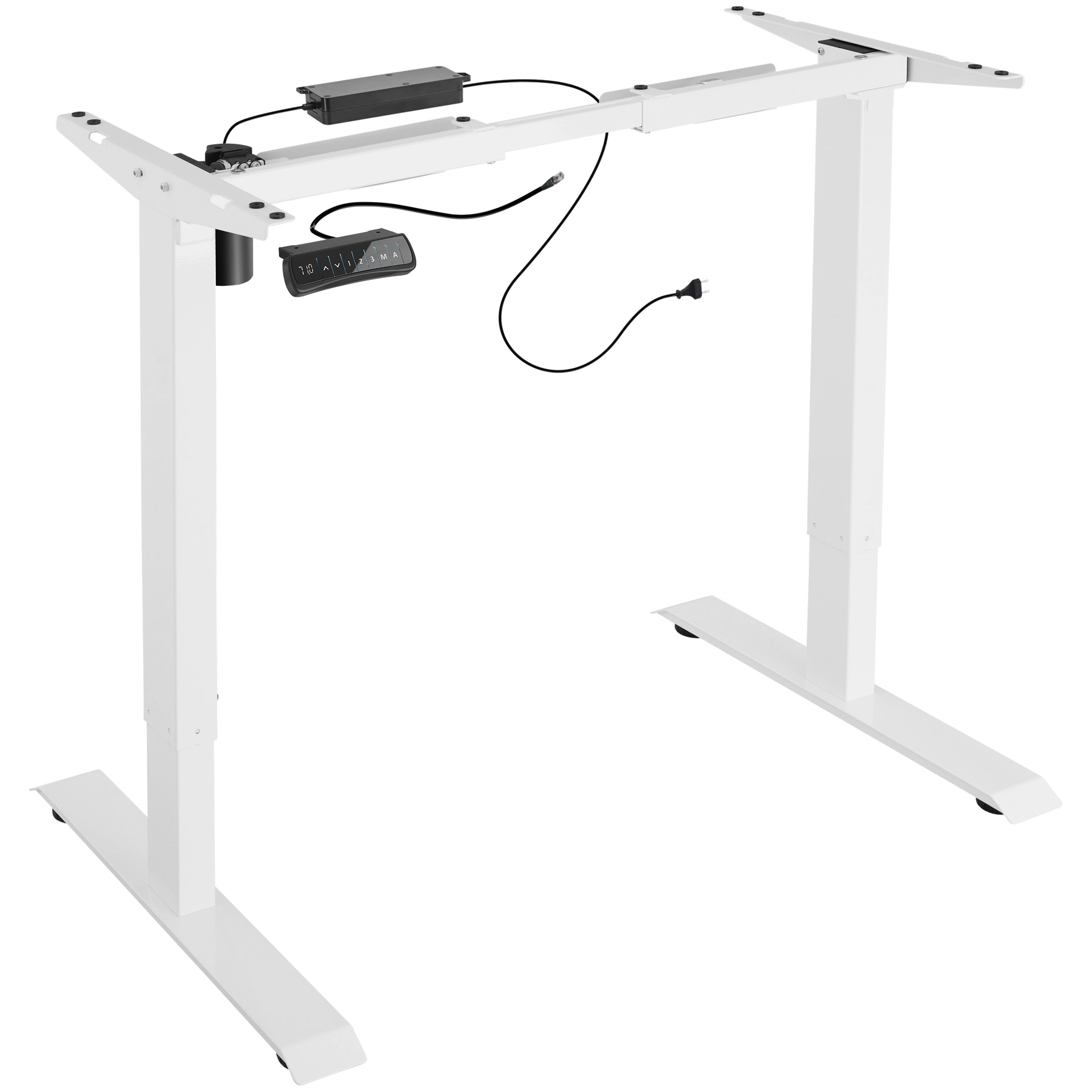Tischgestell elektrisch höhenverstellbar Memory-Funkt. 85-129x65x71-121cm - weiß