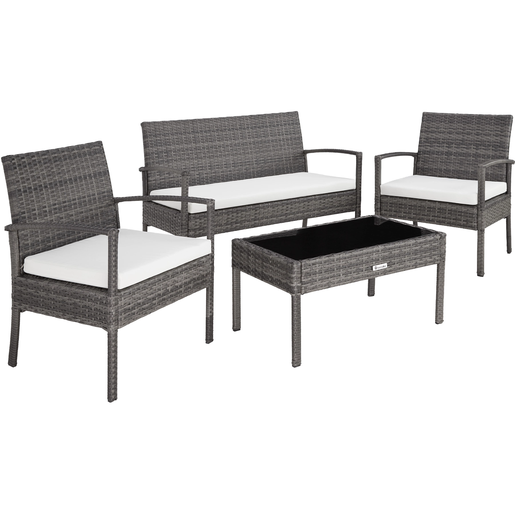 Rattan Sitzgruppe Sparta 3+1 - grau