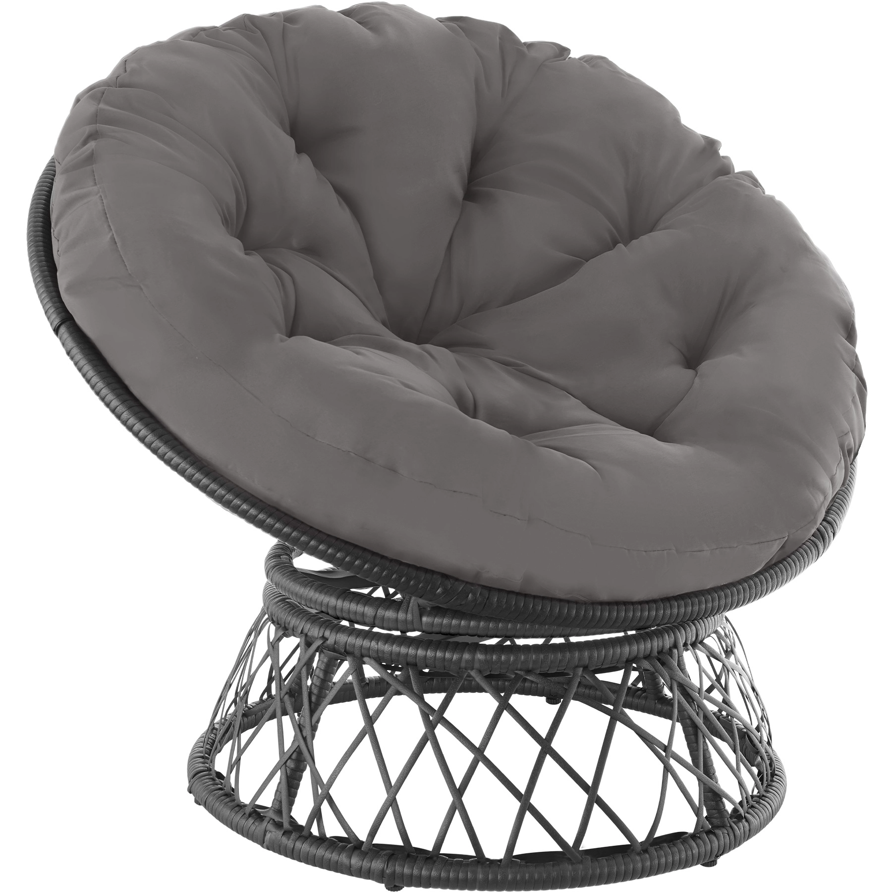 Rattansessel Gargano drehbar - schwarz