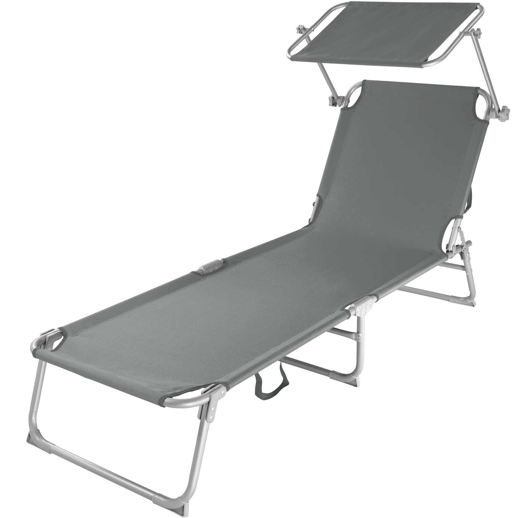 Gartenliege 4-stufig - grau