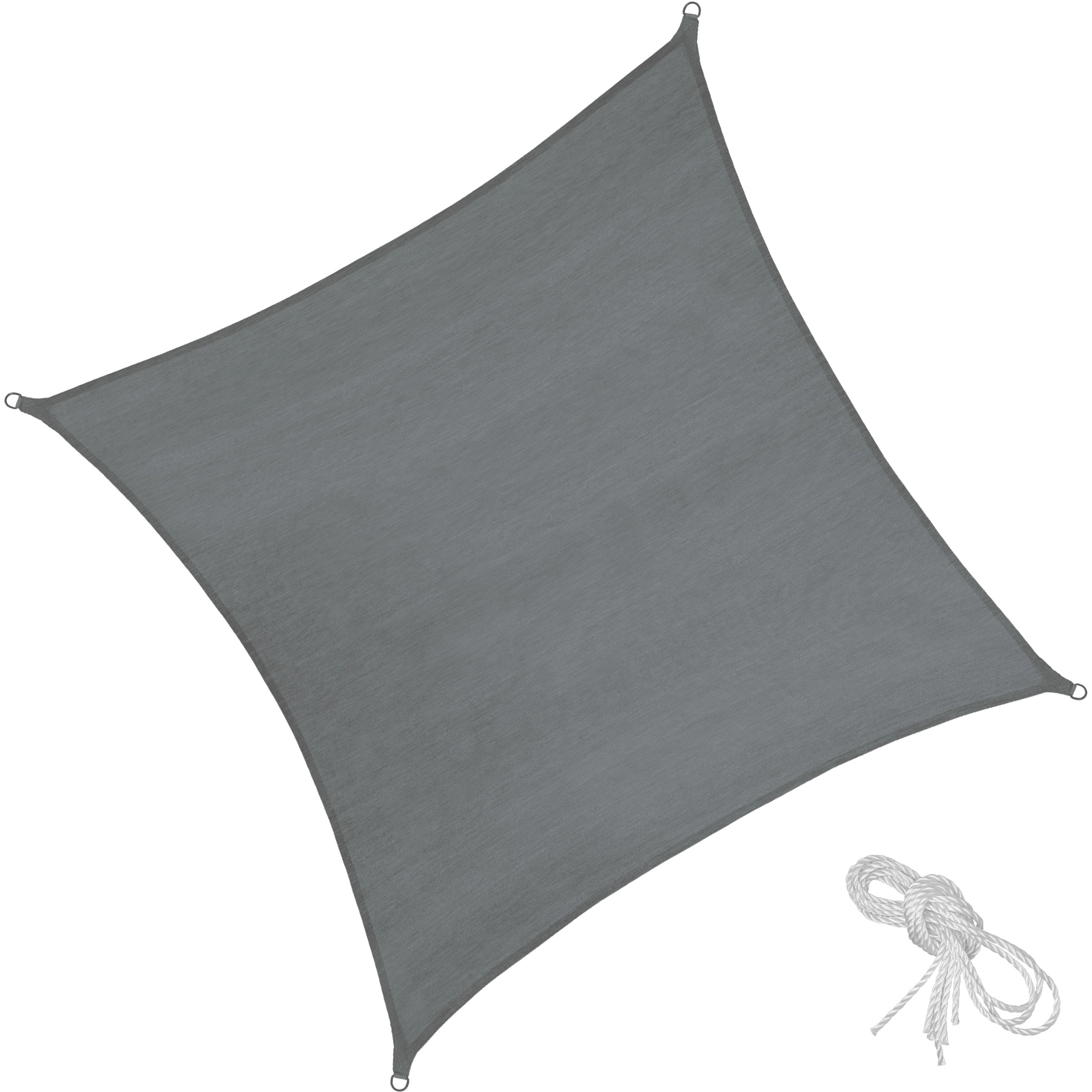 Polyethylen Sonnensegel quadratisch grau - 540 x 540 cm