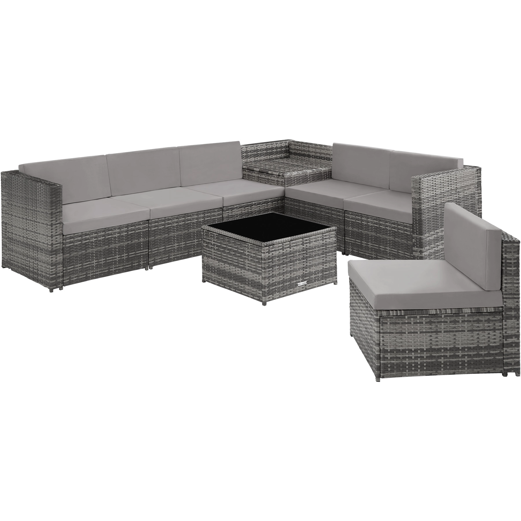 Rattan Lounge Verona - grau