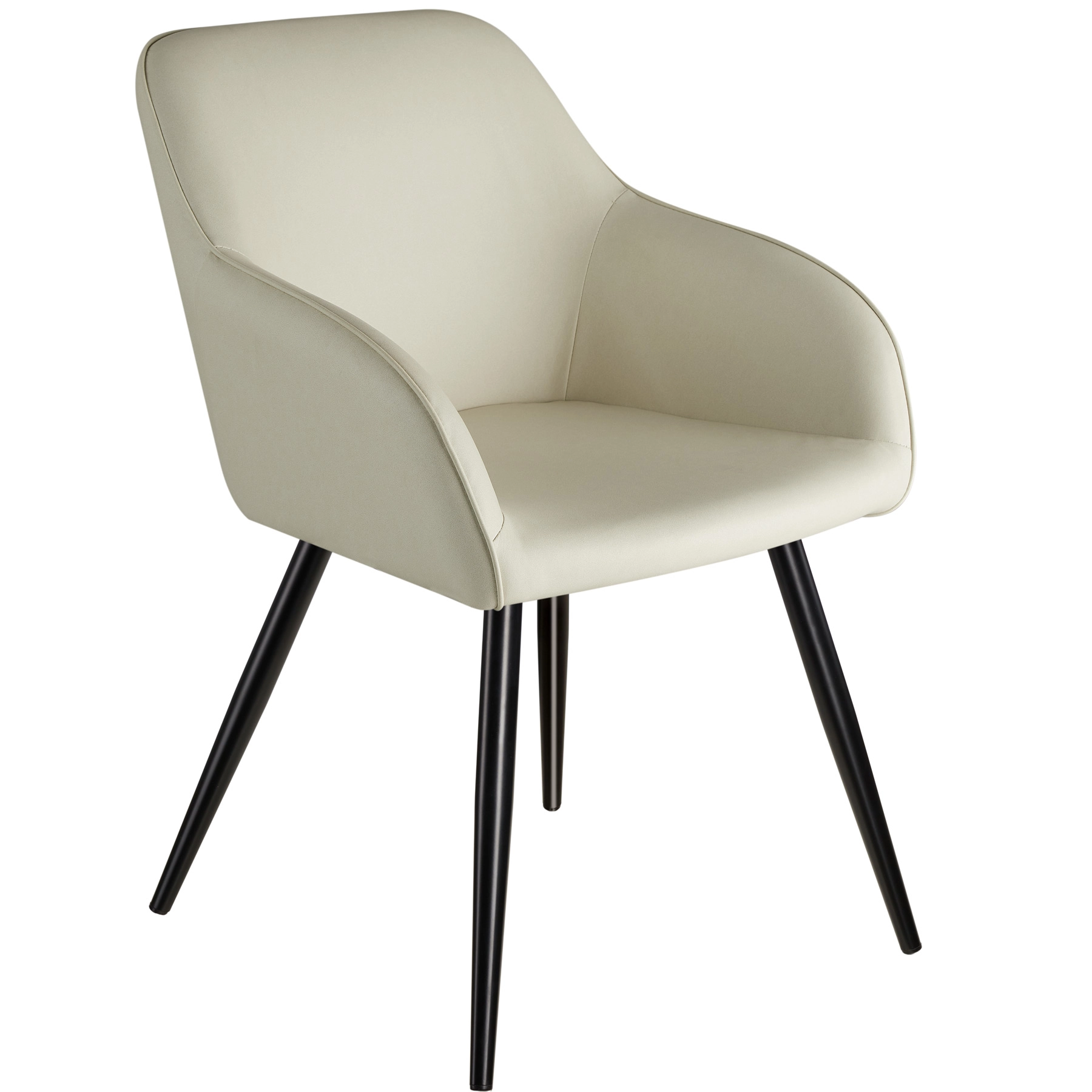 Esszimmerstuhl Marilyn Stoff, schwarze Stuhlbeine - creme/schwarz