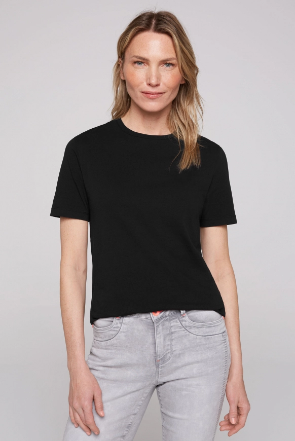 SOCCX Basic T-Shirt mit Rundhalsausschnitt - black | L