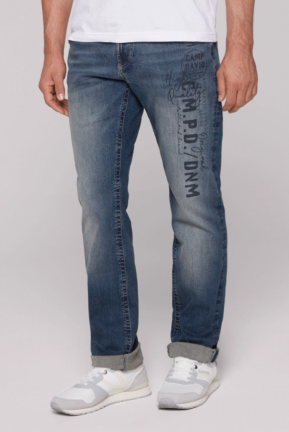 CAMP DAVID Jeans NI:CO Regular Fit - dark blue printed | 29 | 30