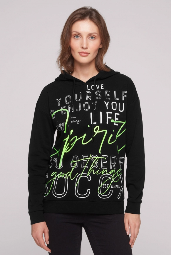 SOCCX Kapuzensweatshirt mit XL-Wording - black | M