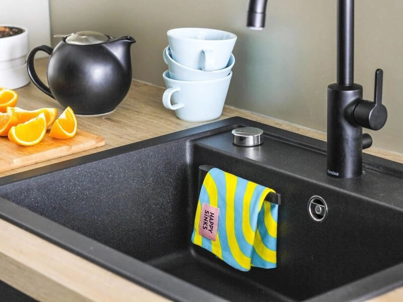 HAPPY SiNKS Putzlappenhalter Schwarz