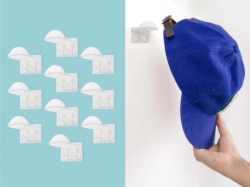 Selbstklebende Haken für Kappen - 10er-Pack