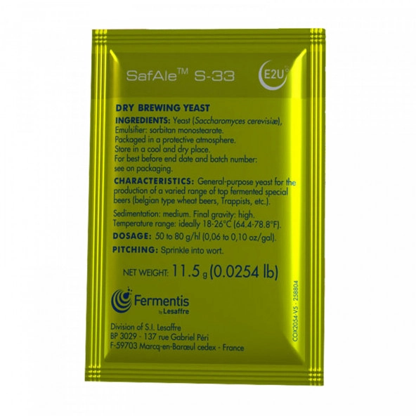 Fermentis trocken Bierhefe SafAle™ S-33 11,5 g