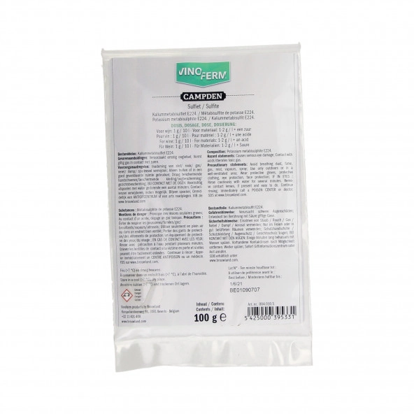 Kaliumpyrosulfit Vinoferm campden 100 g