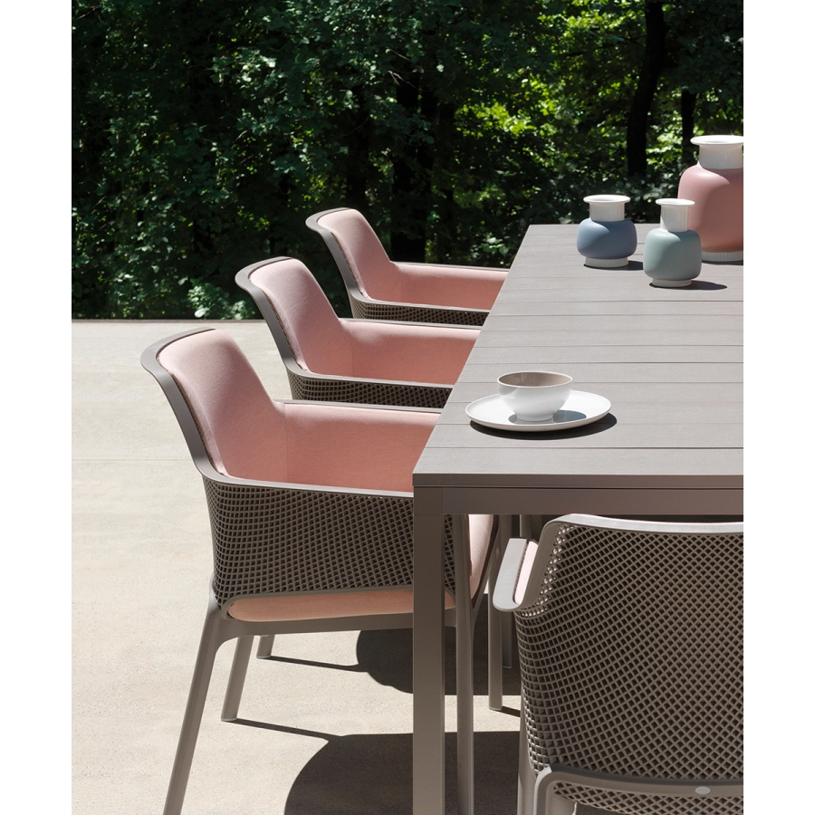 Nardi Rio 210 Ext. Outdoor Tisch - tortora - Länge: 210/280 cm, Höhe: 75 cm, Tiefe: 100 cm
