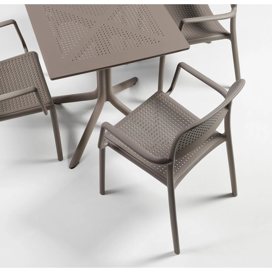 Nardi Clip70 Outdoor Tisch - bianco - Länge: 70 cm, Höhe: 75 cm, Tiefe: 70 cm
