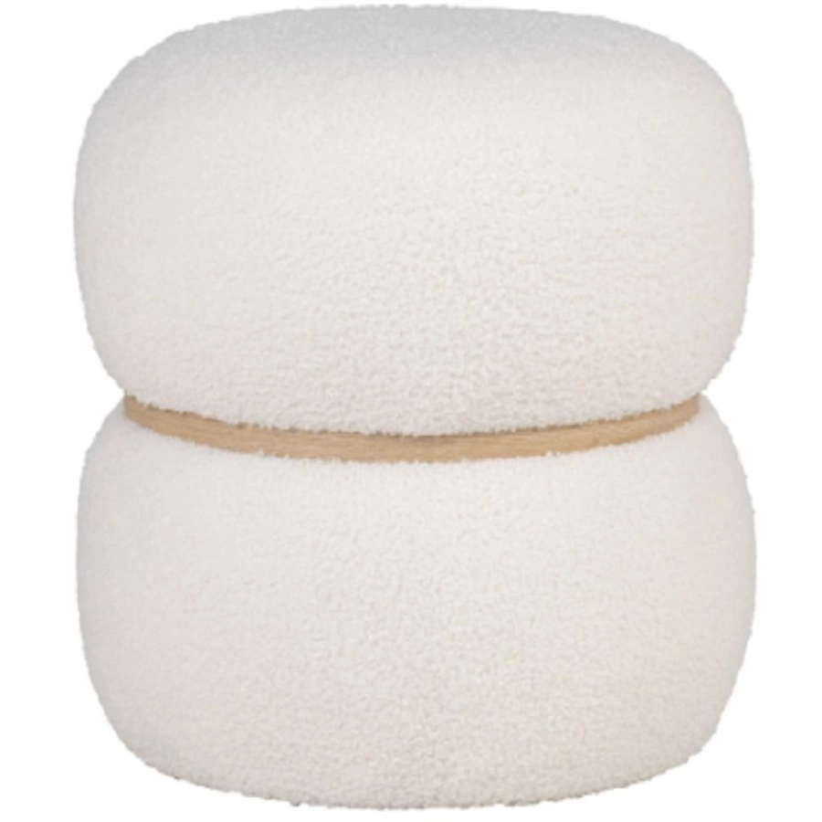 House Nordic Milford Pouf - weiß - 38x38x41 cm