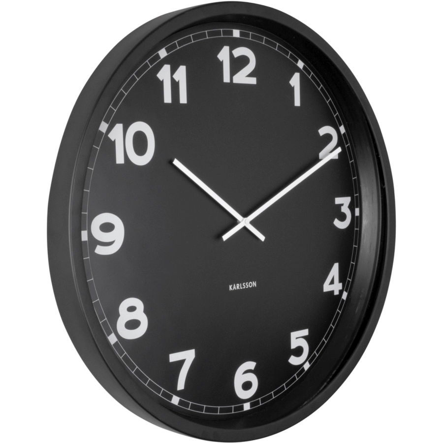 Karlsson New Classic Wanduhr - black - Ø 60 cm - Tiefe: 5 cm