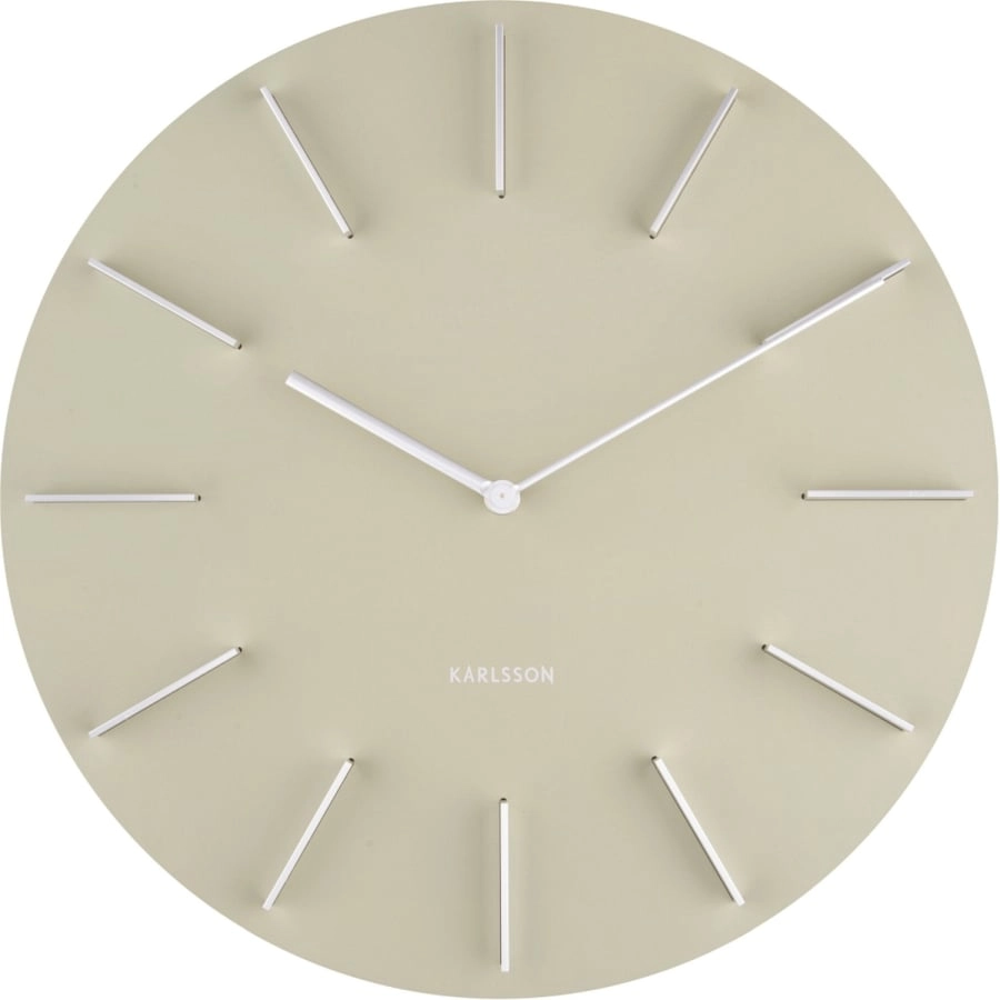Karlsson Discreet Wanduhr - olive green - Ø 40 cm - Tiefe: 3 cm