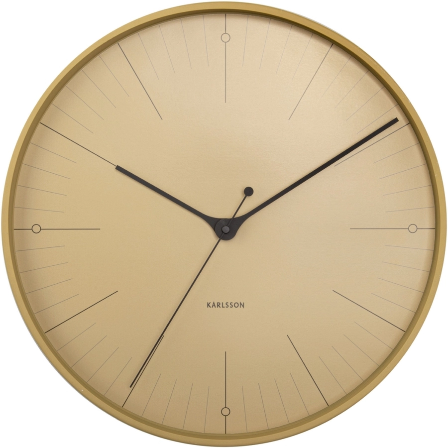 Karlsson Index Wanduhr - mustard yellow - Ø 40 cm - Tiefe: 4,5 cm