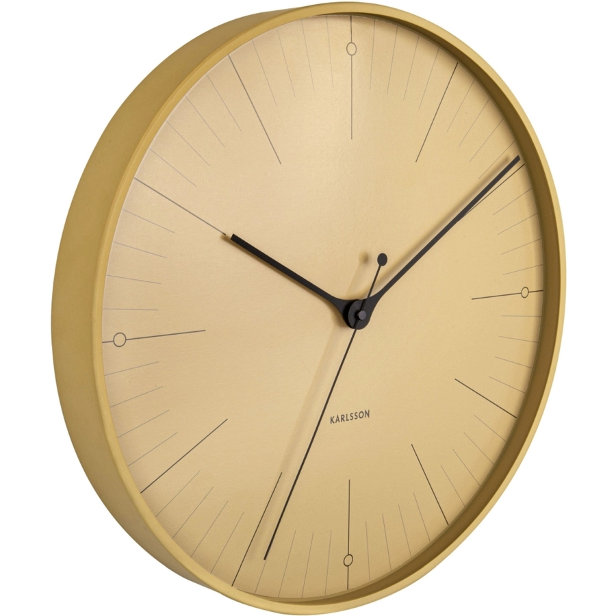 Karlsson Index Wanduhr - mustard yellow - Ø 40 cm - Tiefe: 4,5 cm