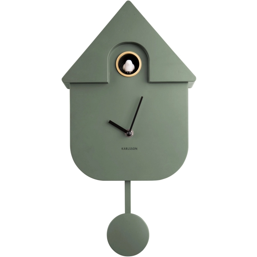 Karlsson Modern Cuckoo Wanduhr - jungle green - 21,5 x 41 x 8,5 cm