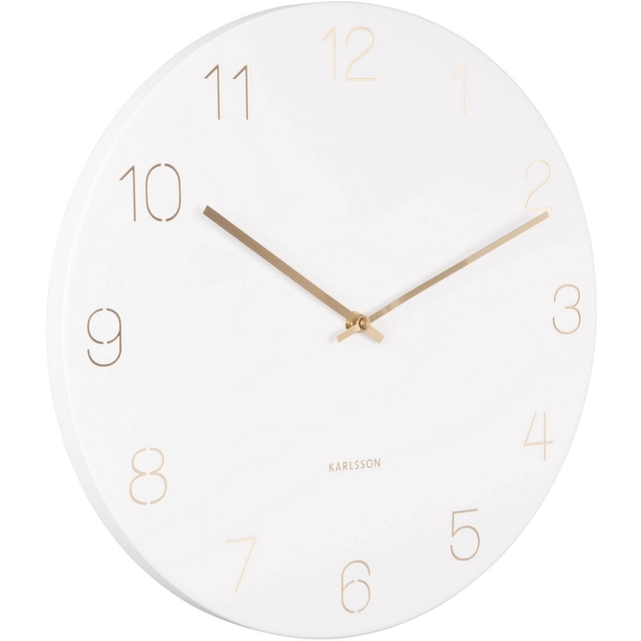 Karlsson Charm Engraved Numbers Wanduhr - white - Ø 40 cm - Tiefe: 3,5 cm