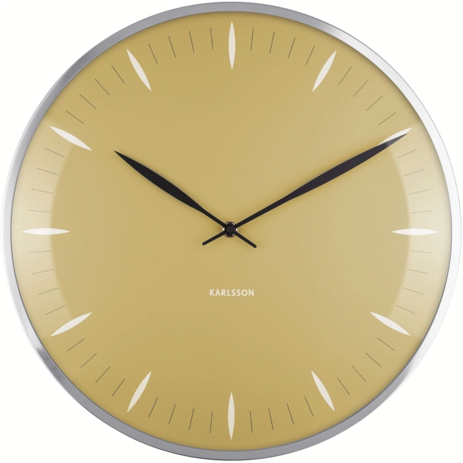 Karlsson Leaf Wanduhr - mustard yellow - Ø 40 cm - Tiefe: 4 cm