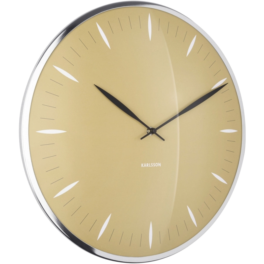 Karlsson Leaf Wanduhr - mustard yellow - Ø 40 cm - Tiefe: 4 cm