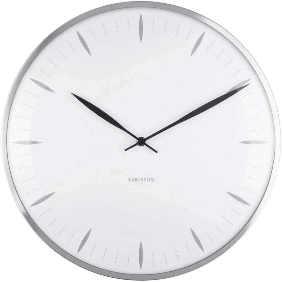 Karlsson Leaf Wanduhr - white - Ø 40 cm - Tiefe: 4 cm