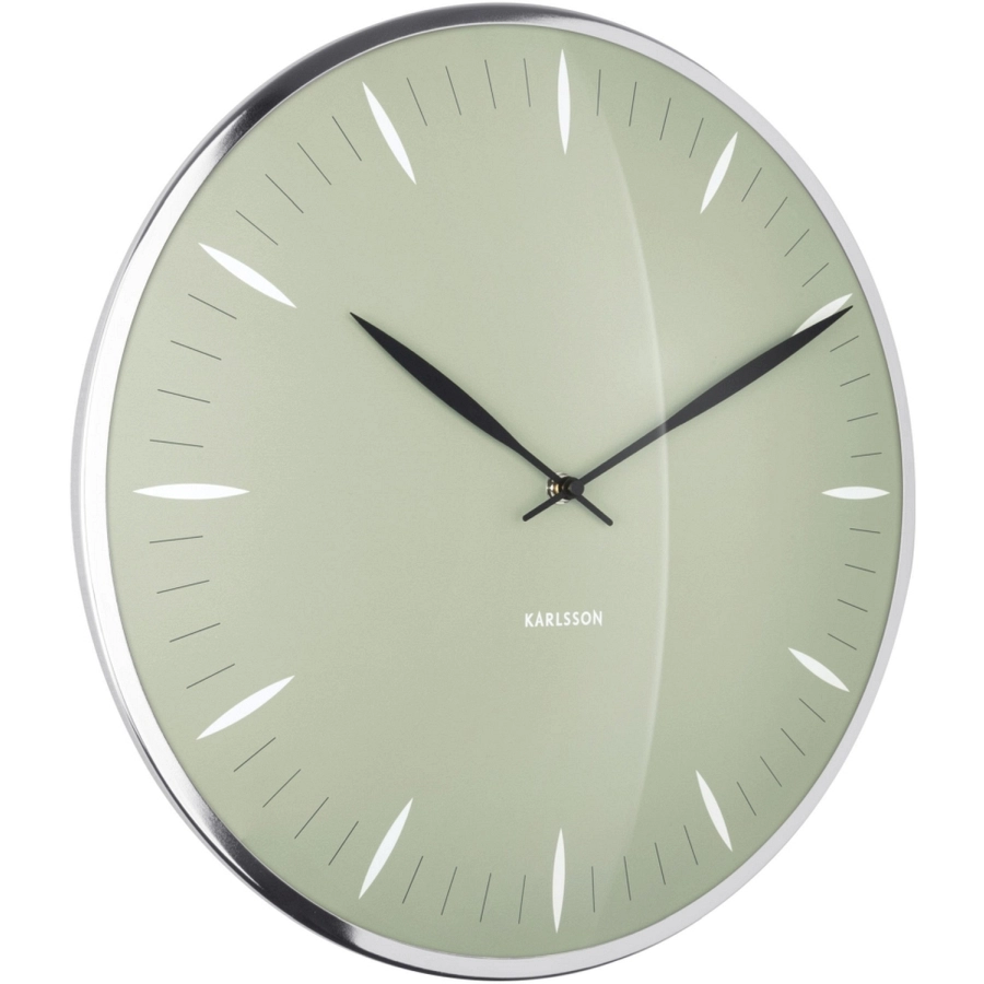 Karlsson Leaf Wanduhr - jungle green - Ø 40 cm - Tiefe: 4 cm