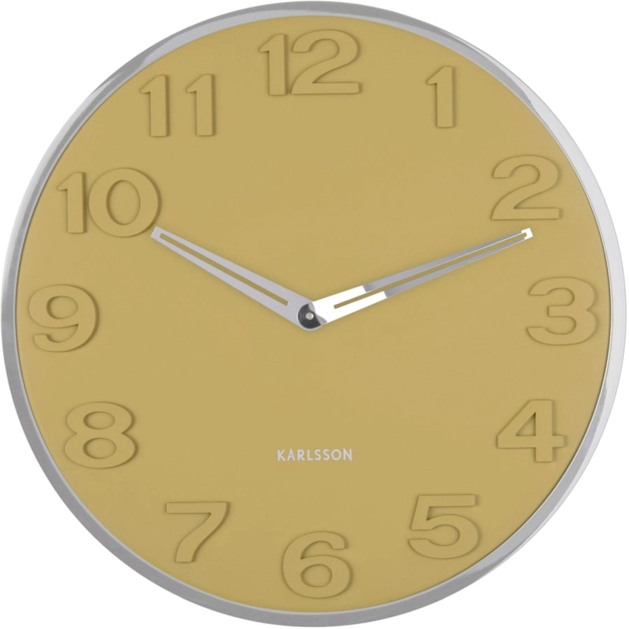 Karlsson New Original Wanduhr - mustard yellow - Ø 37,5 cm - Tiefe: 4 cm
