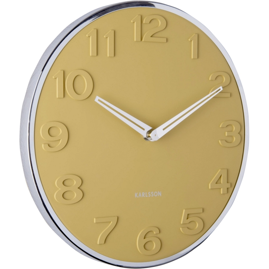 Karlsson New Original Wanduhr - mustard yellow - Ø 37,5 cm - Tiefe: 4 cm