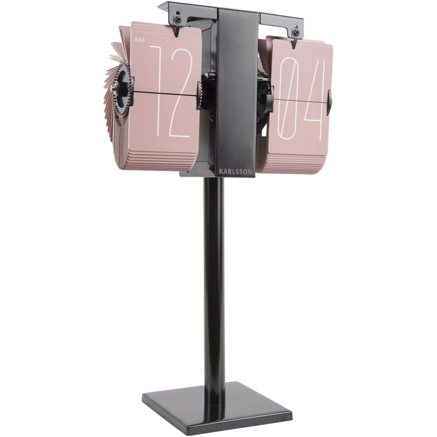 Karlsson Flip Clock No Case Mini Uhr - faded pink/black - 20,5 x 35 x 10 cm