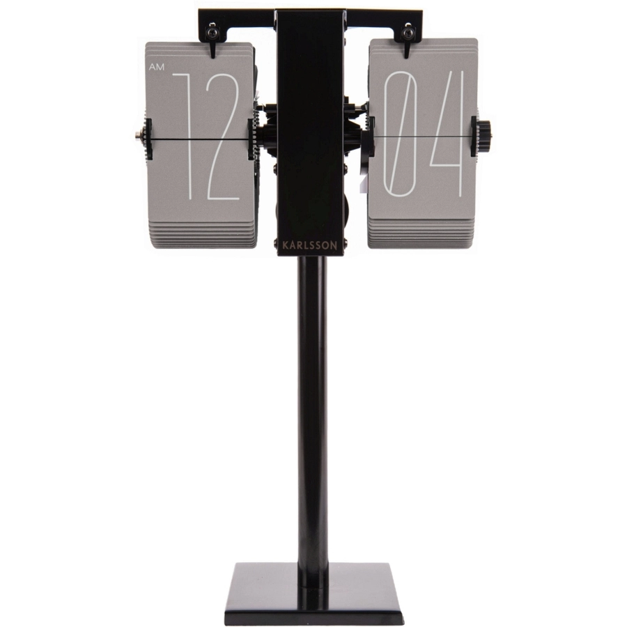 Karlsson Flip Clock No Case Mini Uhr - warm grey/black - 20,5 x 35 x 10 cm