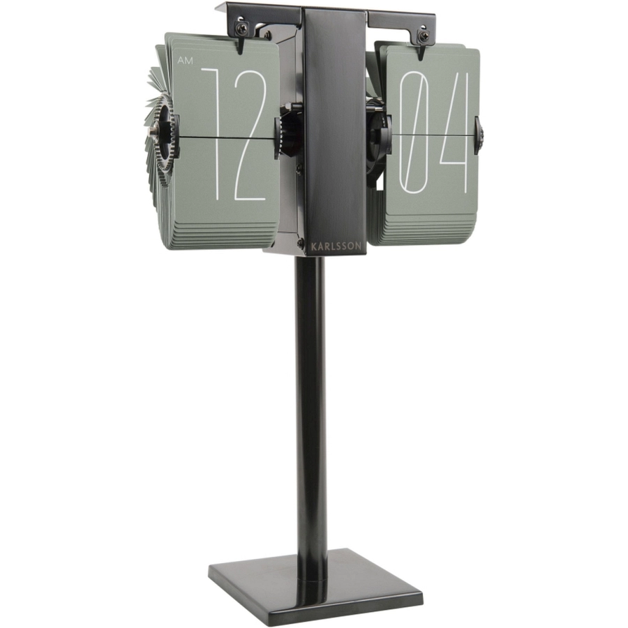 Karlsson Flip Clock No Case Mini Uhr - grayed jade/black - 20,5 x 35 x 10 cm