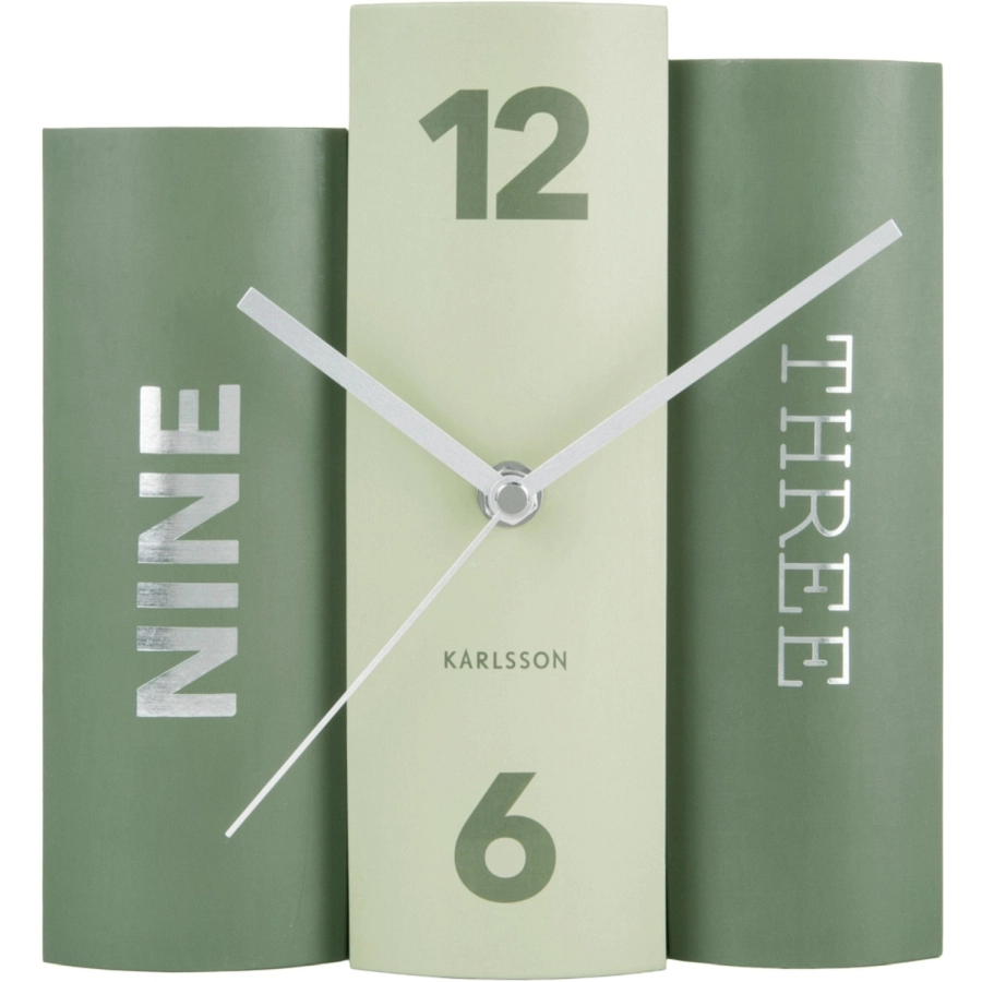 Karlsson Book Tischuhr - green - 20x20x15 cm