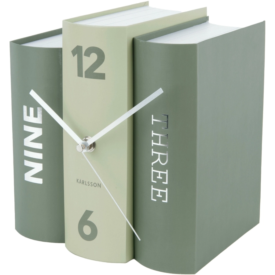 Karlsson Book Tischuhr - green - 20x20x15 cm