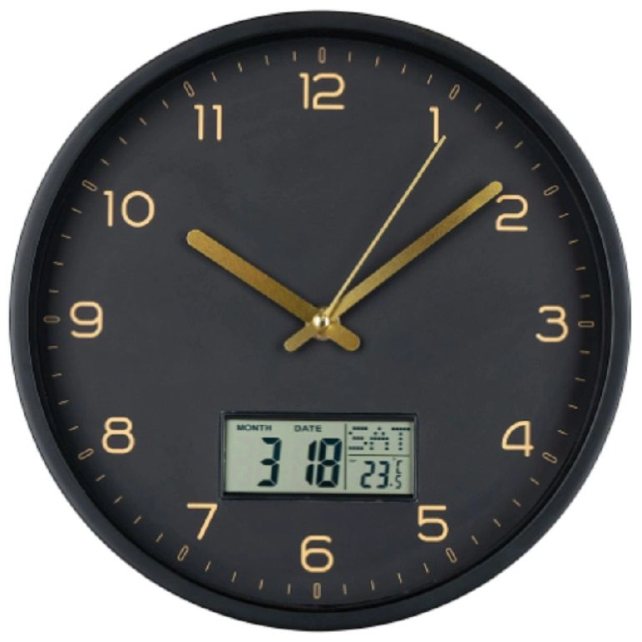 House Nordic Amiens Wanduhr - black - 4 x 25 x 25 cm
